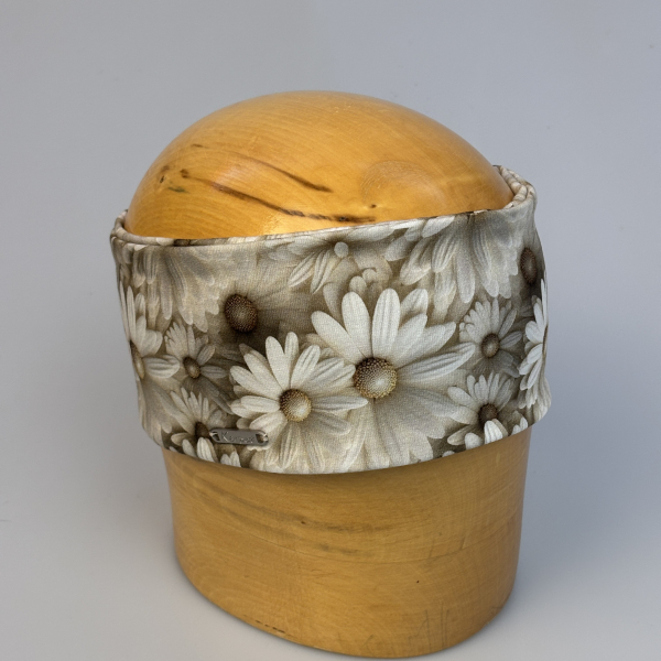 Dámská čelenka béžová s potiskem kopretiny