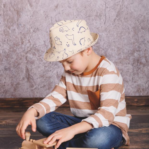 Chlapecký papírový klobouk s potiskem dinosaurus - originál