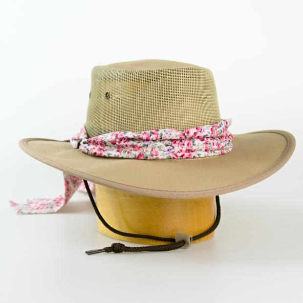 Dámský australský klobouk zdobený mašlí - béžová