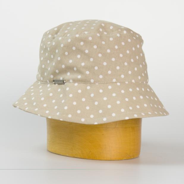 Dámský bavlněný klobouk potiskem puntíky