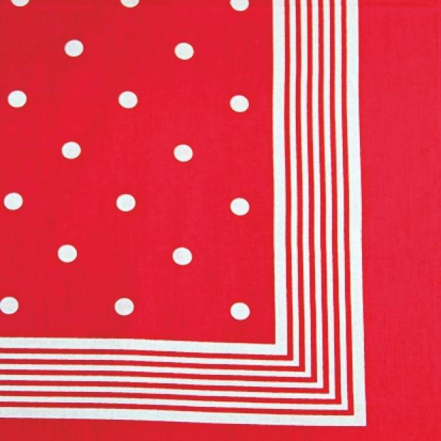 Dámský šátek 70x70 100% bavlna puntík červený