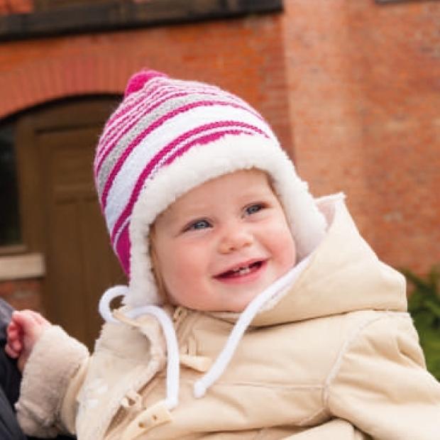 Dětská zimní čepice s podšívkou na zavazování