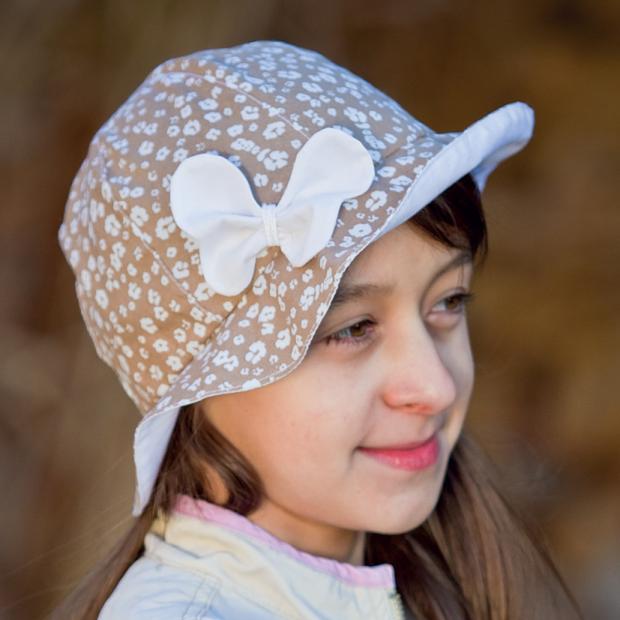 HUGO dívčí bavlněný klobouček s mašlí