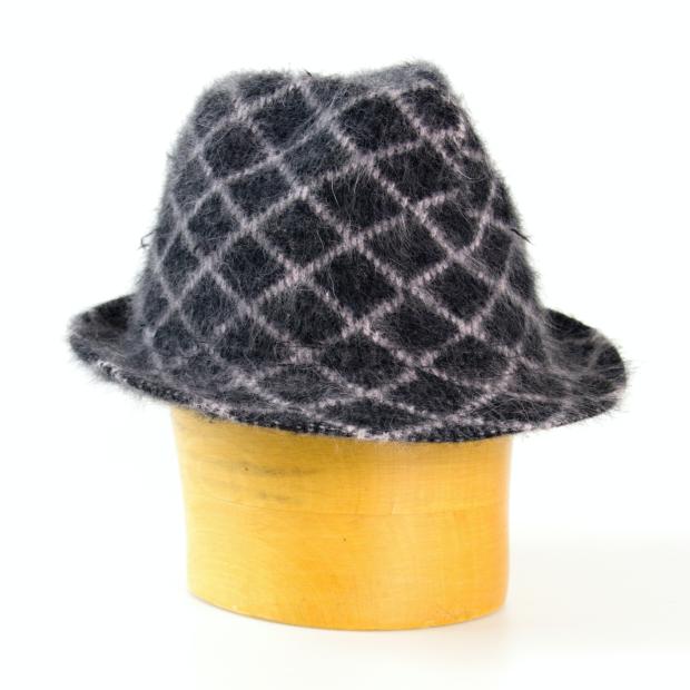 Lisovaný klobouk angora pánský styl - 55-56