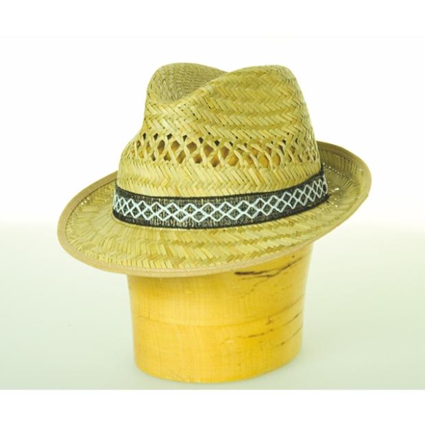 Pánský slaměný klobouk s malou krempou