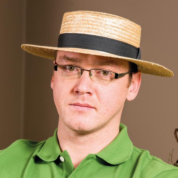 Pánský slaměný klobouk s rovnou hlavou