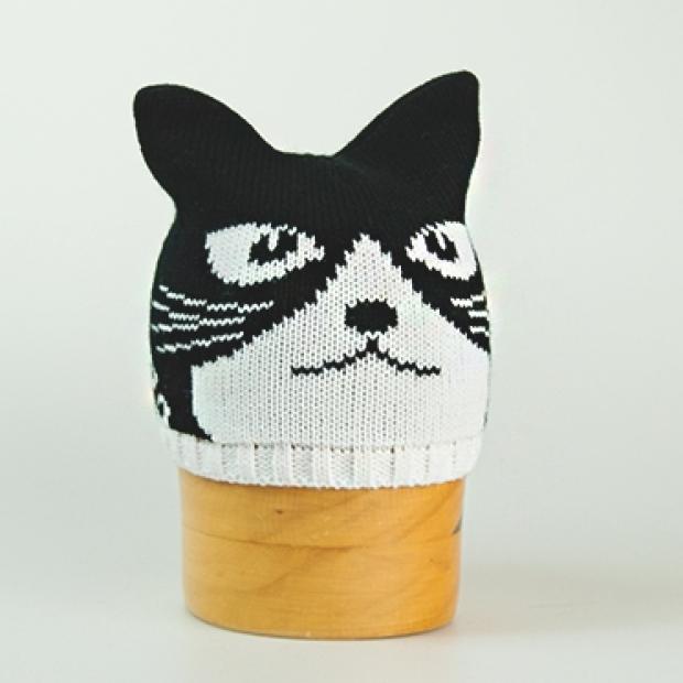 Pletená čepice styl kočka